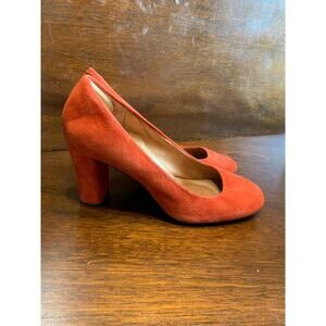 Clarks Women's Red/Orange Suede Heels